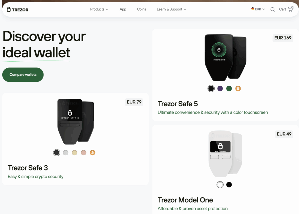 криптогаманець trezor